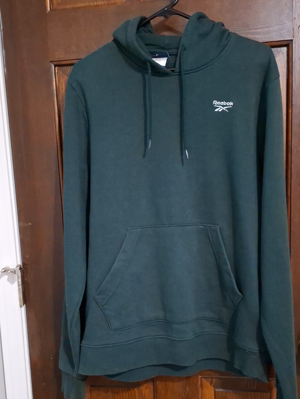 Reebok Dark Green Pullover Hoodie with Small Chest Logo